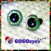 1 Pair Hand Painted Green and Silver Wreath Eyes Plastic Eyes Safety Eyes